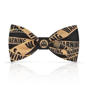 New Fun Bow Ties Original Designer Print Funny Danger Warning Tape